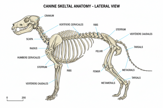 Skelett eines Hundes
