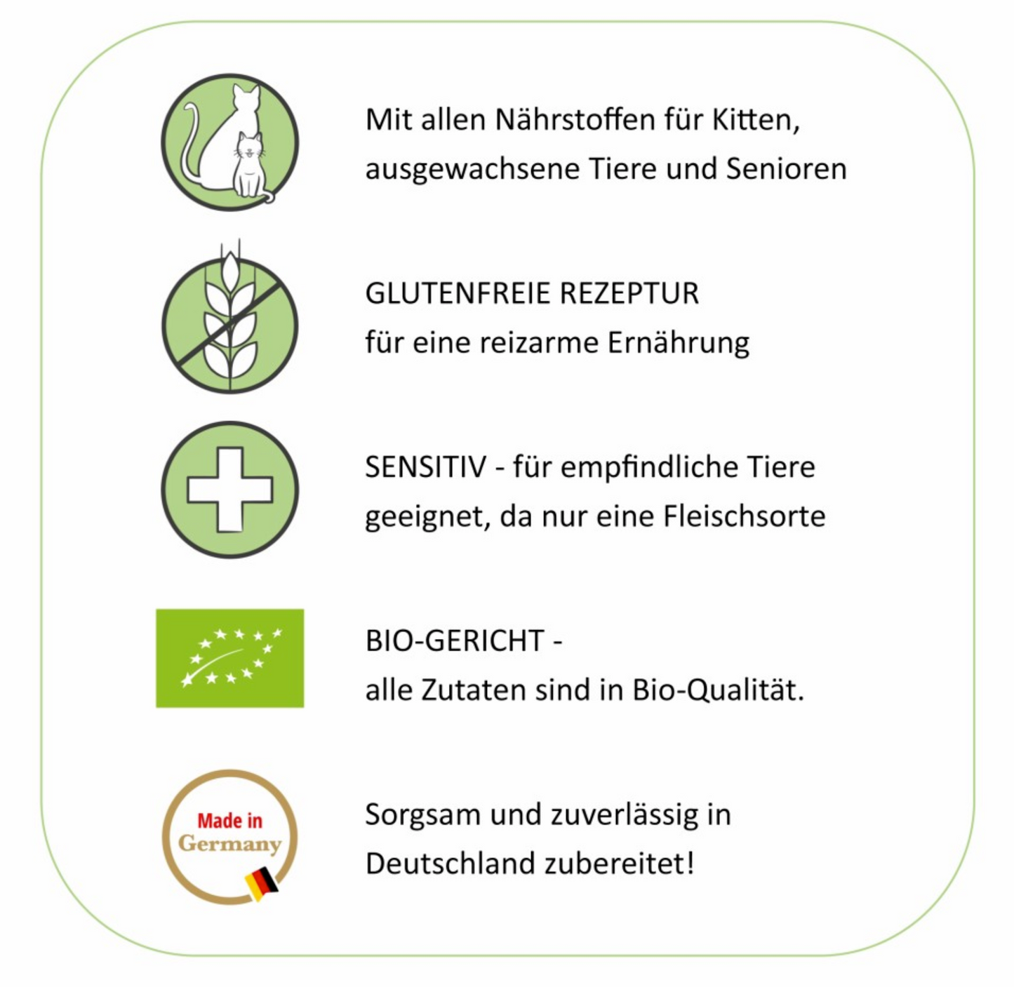 Glutenfrei, Sensitiv, Bio, Made in Germany