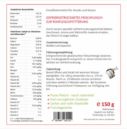 Inhaltsangabe Pansen für Hunde und Katzen I