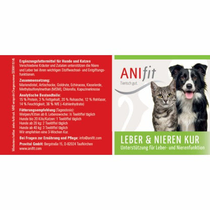 Leber & Nieren Kur - ANIfit Nahrungsergänzung für Hunde und Katzen