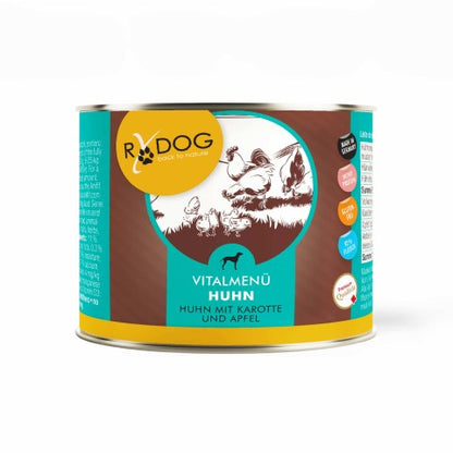 Vitalmenü Huhn mit Karotte und Apfel, Hundefutter-Dose