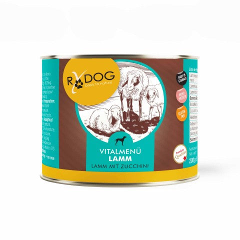 RyDog Vitalmenü Lamm mit Zucchini: Monoprotein-Hundefutter in Dose