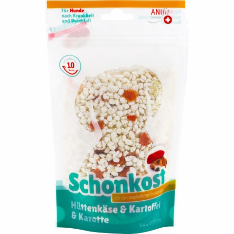 Schonkost für Hunde: Hüttenkäse, Kartoffel & Karotte im Beutel